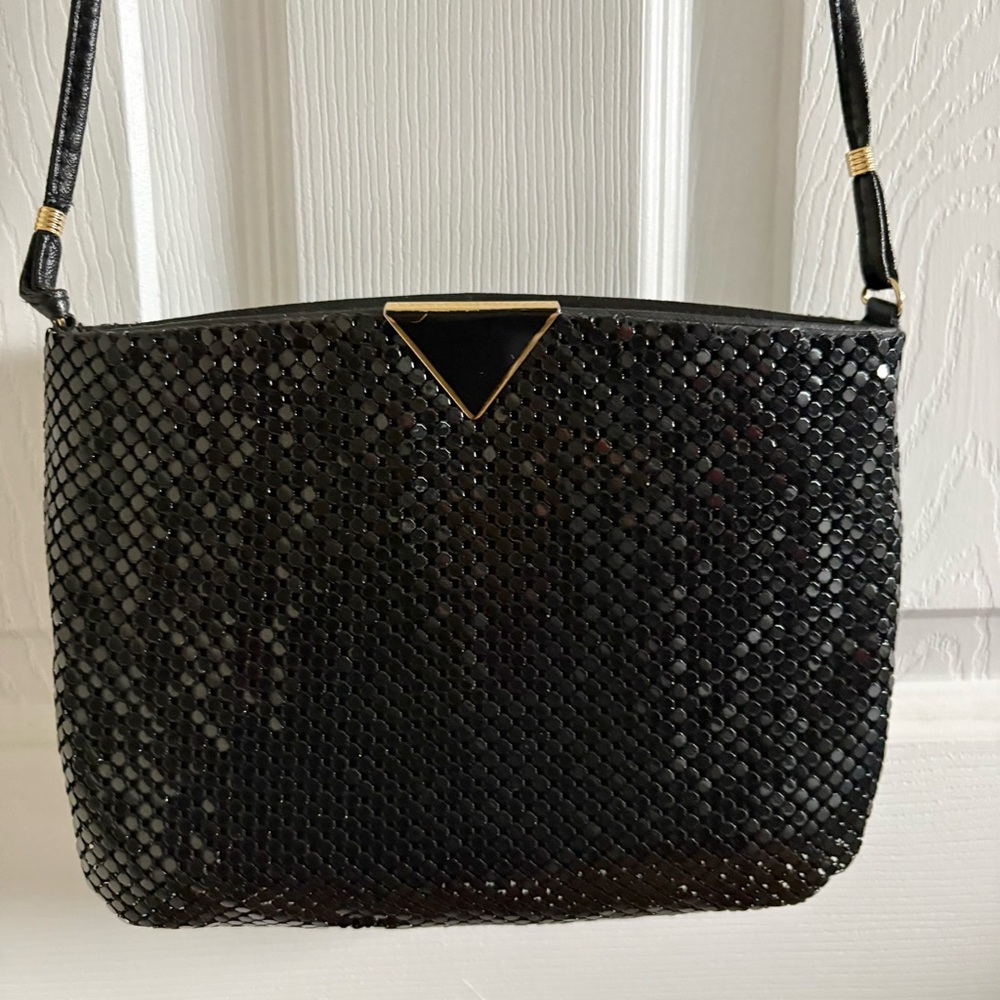Black Aluminum Sequin Shoulder Purse